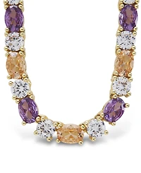 Sterling Forever Rhodium-Plated Brass Ophelia Tennis Necklace