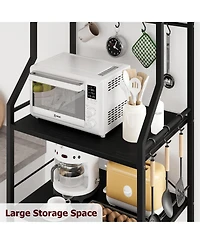 gaomon kitchen baking rack, microwave rack with 2 large metal wire baskets, coffee bar