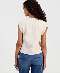 Hooked Up by Iot Juniors' Cable-Knit Sweater Vest