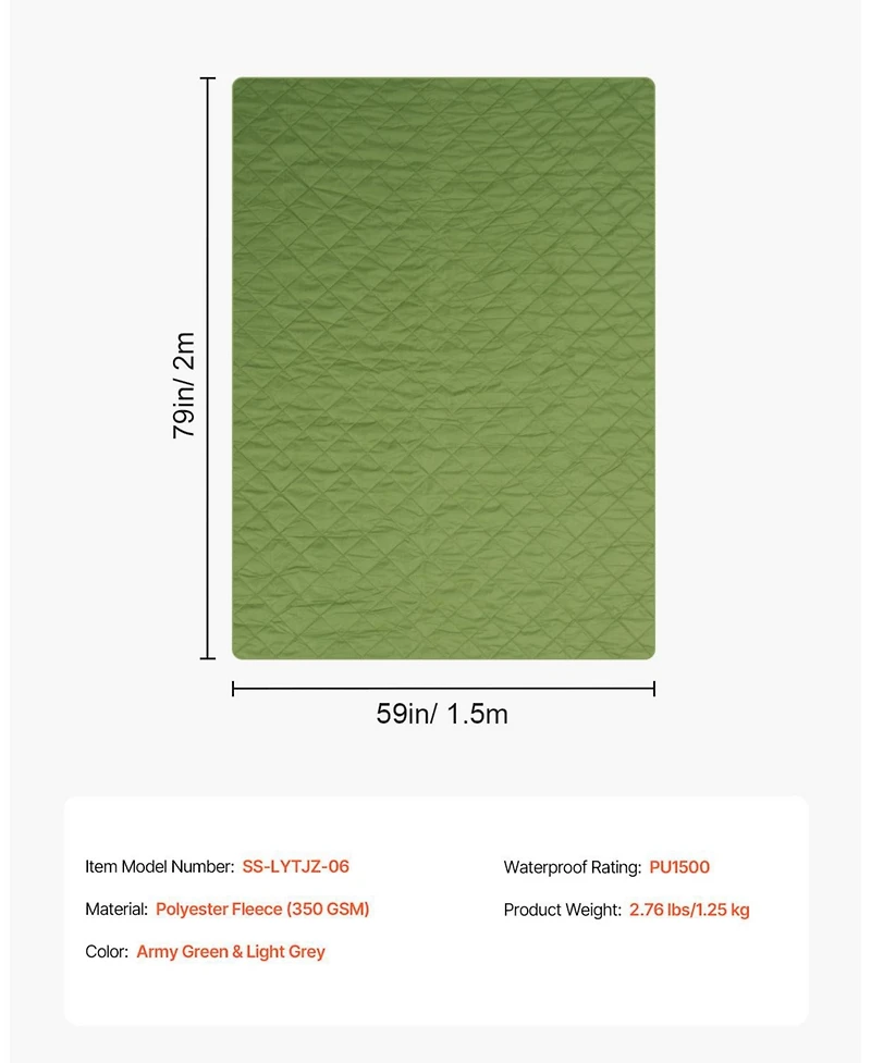 Cozito Camping Blanket, 82 x 55 inches 330 Gsm Polyester Fleece Stadium Blanket