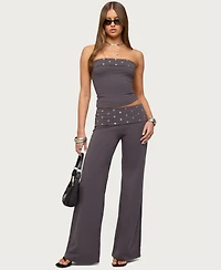 Edikted Women's Breanna Studded Foldover Tube Top