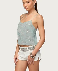 Edikted Women's Bead and Sequin Chiffon Tank Top