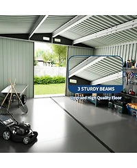 gaomon Metal Storage Sheds Outdoor, Metal ToolShed with Lockable Door, Metals Yard Sheds Metals Garden Shed Kit