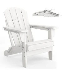 gaomon Hdpe Outdoor Patio Folding Adirondack Chair with Side Table for Decks, Gardens, fire Pit