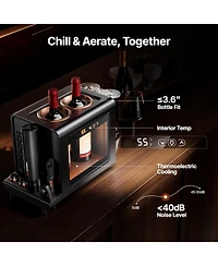 Ca'Lefort Electric Wine Chiller ,46-64degree(s)F Wine Cooler, All-in-1 Set Electric Opener and 2 Glasses, for Home/Office, Gift