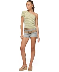 Edikted Womens Eulia One Shoulder Striped Top