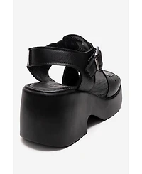 Forever & Always Shoes Women's Romina Leather Platform Sandal
