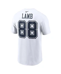 Nike Men's CeeDee Lamb White Dallas Cowboys Player Name Number T-Shirt