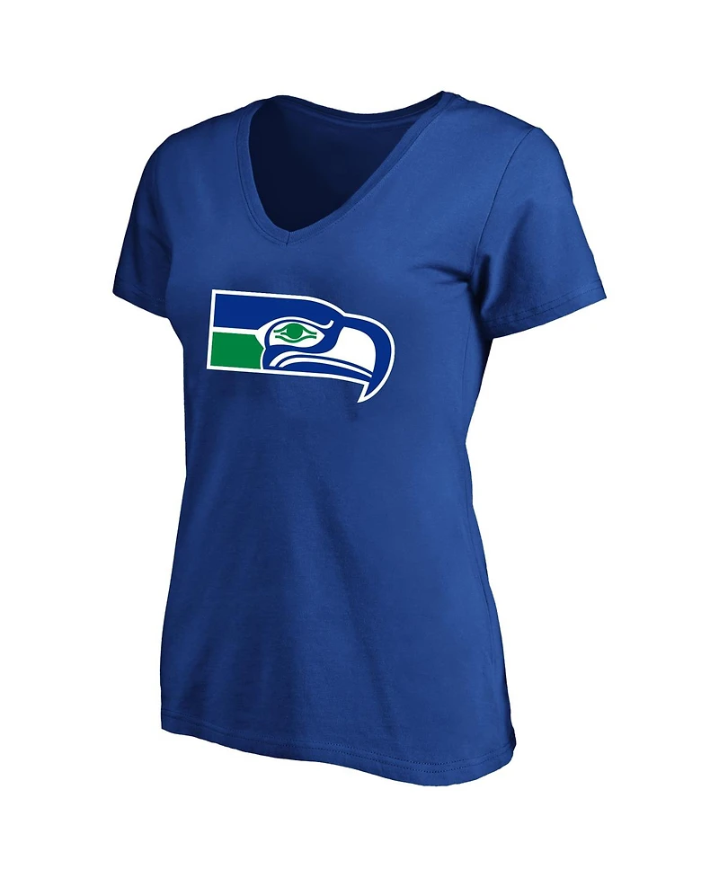 Fanatics Women's Jaxon Smith-Njigba Royal Seattle Seahawks Plus Name Number V-Neck T-Shirt