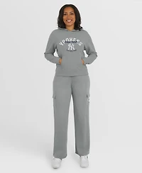 Wear by Erin Andrews Women's Gray New York Yankees Waffle-Knit Long-Sleeve Hoodie Lounge Pant Set