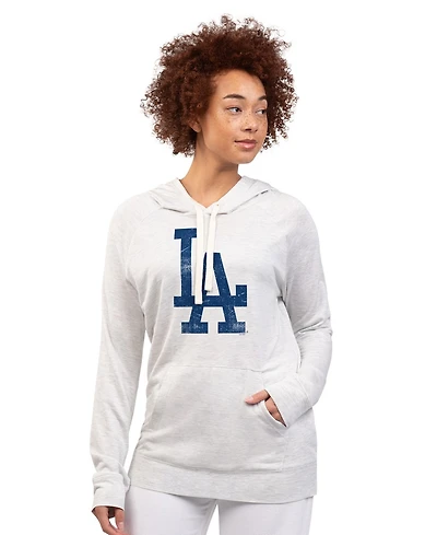 G-iii 4Her by Carl Banks Women's Oatmeal Los Angeles Dodgers Pregame Pullover Hoodie