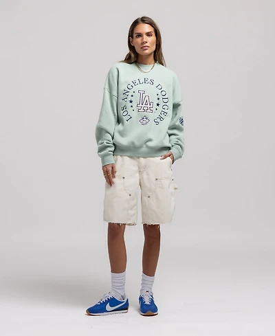 Mitchell Ness Women's Green Los Angeles Dodgers Yacht Rock Sweatshirt