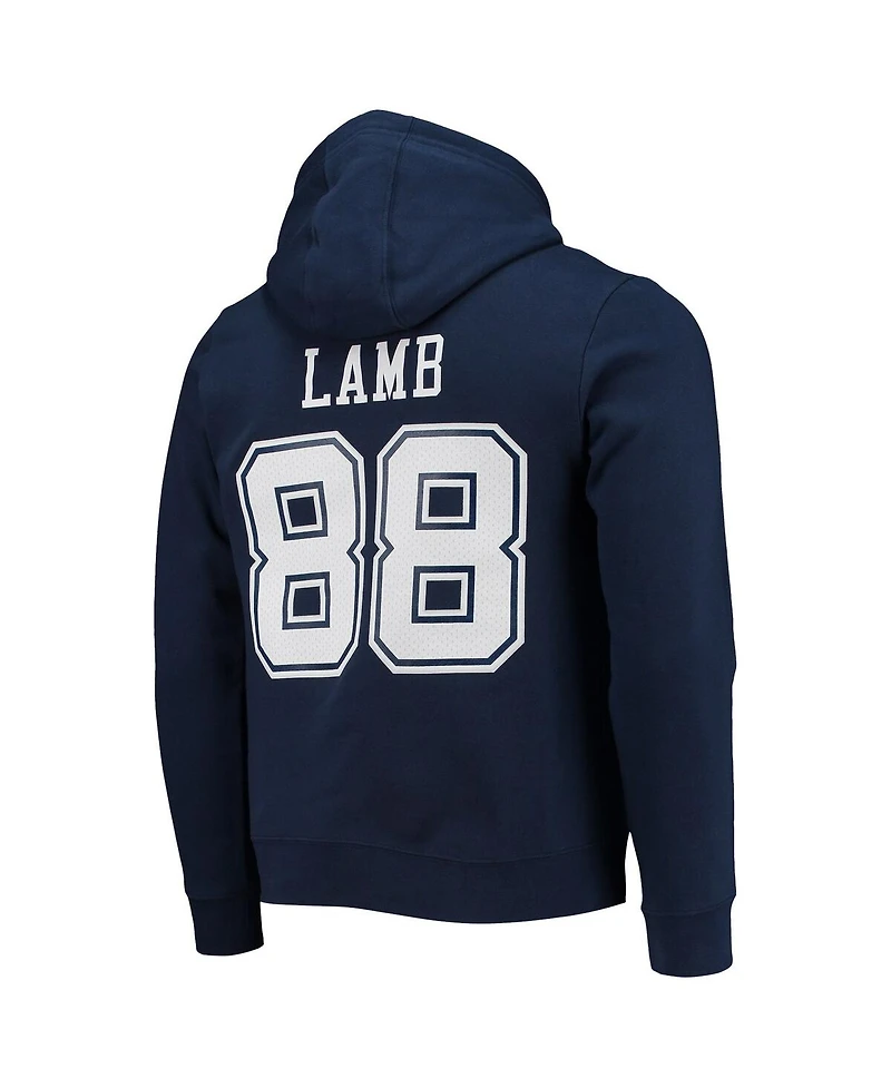 Fanatics Men's CeeDee Lamb Navy Dallas Cowboys Big Tall Fleece Name Number Pullover Hoodie
