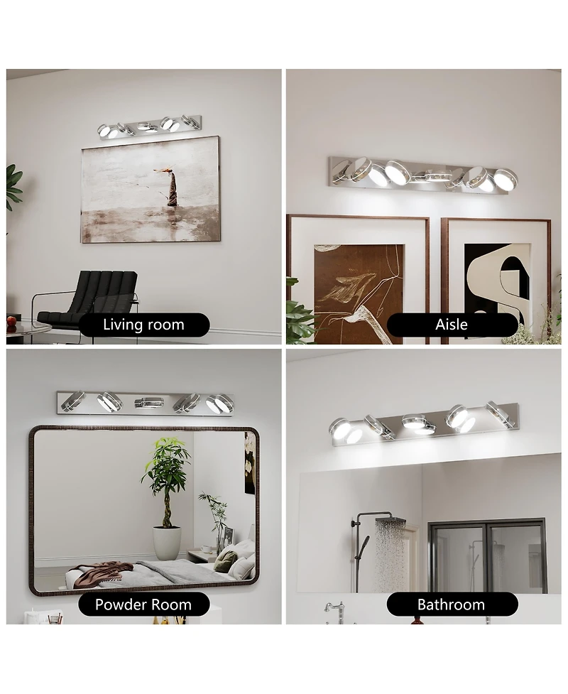 Busdays 5 Light Led Bathroom Vanity Light 35 Inch 18 Watt Modern Wall Light Bar Fixture Over Mirror