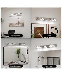Busdays 5 Light Led Bathroom Vanity Light 35 Inch 18 Watt Modern Wall Light Bar Fixture Over Mirror