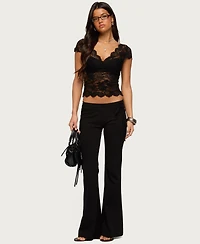 Edikted Women's Junipar Waist Tie Flared Pants