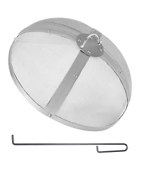 Cozito Fire Pit Spark Screen, Round Stainless Steel Mesh Cover with Ring Handle