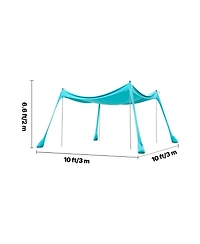 Cozito Beach Tent Sun Shelter 10 x 10 feet with Sandbags and Stability Poles