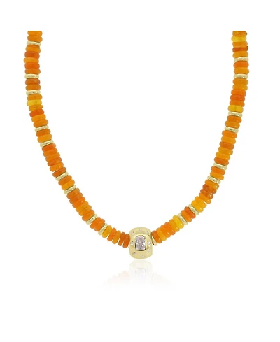 The Lovery Bead Rondel Necklace 18K Gold Plated Over Brass
