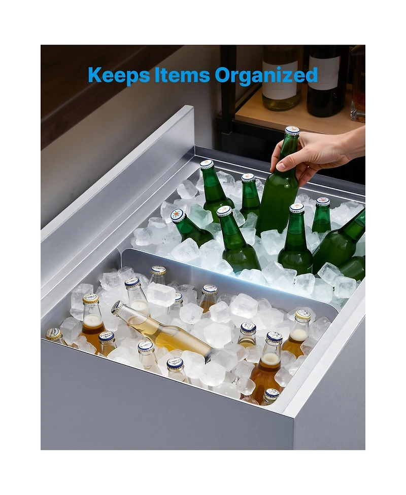 Cozito Ice Bin Partition Stainless Steel Divider for 24 in Bar Ice Bins