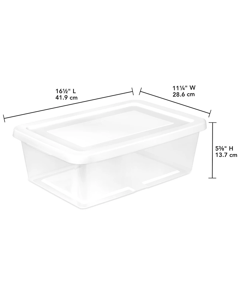 Sterilite 12 Quart Storage Box, Stackable Plastic Container, Home Organizer, 12 Pack