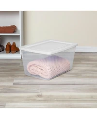 Sterilite 58 Quart Storage Boxes, Plastic Containers with Lid, Set of 6
