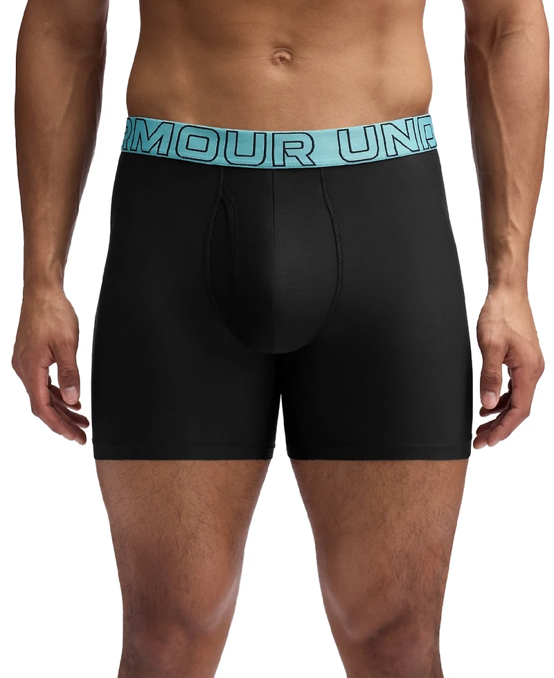 Under Armour Men's Performance Tech Solid 6" Boxer Briefs, 3-Pack