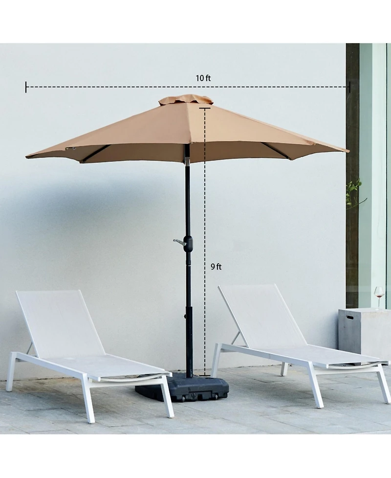 Yiortwo 10 Ft Patio Umbrella Market with Tilt Crank Uv Protection