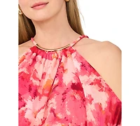 Sam & Jess Women's Cold-Shoulder Smocked-Waist Blouse