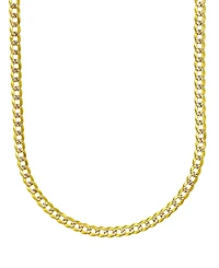 24" Two-Tone Open Curb Link Chain Necklace (3-1/6mm) in Solid 14k Gold & White Gold