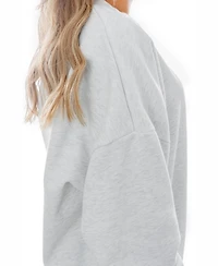 Gameday Couture Women's Gray Nebraska Huskers Premium Fleece Drop Shoulder Oversized Pullover Sweatshirt