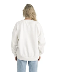 Gameday Couture Women's White Auburn Tigers Premium Fleece Drop Shoulder Oversized Pullover Sweatshirt