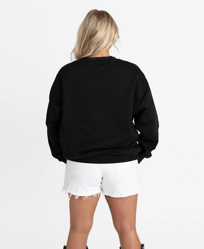 Gameday Couture Women's Black Ohio State Buckeyes Oversized Victory Lane Label Premium Sweatshirt