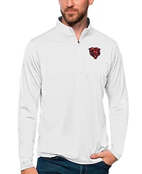 Antigua Men's White Chicago Bears Tribute Quarter-Zip Lightweight Pullover Sweatshirt