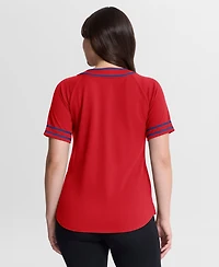 Fanatics Women's Red Philadelphia Phillies Diva Race Ahead Raglan V-Neck T-Shirt