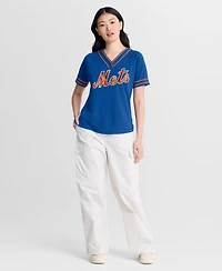 Fanatics Women's Royal New York Mets Diva Race Ahead Raglan V-Neck T-Shirt