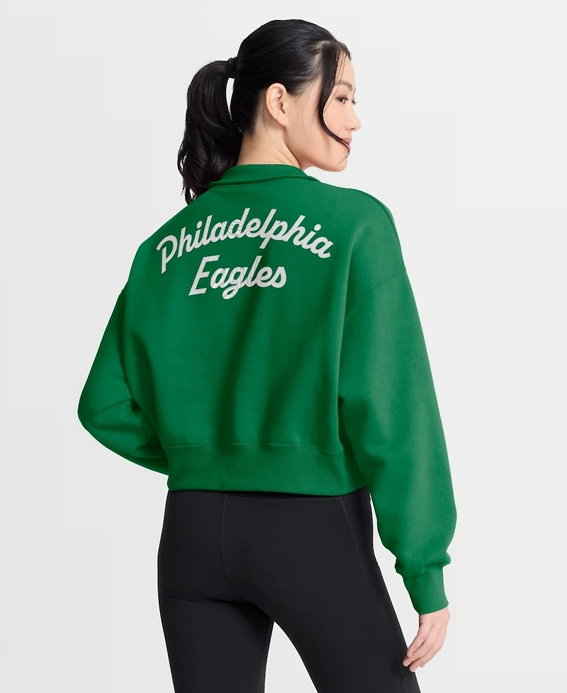 Nike Women's Kelly Green Philadelphia Eagles Phoenix Fleece Quarter-Zip Sweatshirt