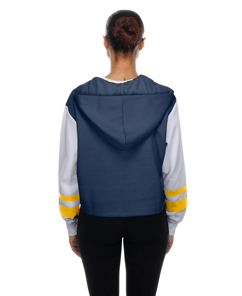 New Era Women's Navy Milwaukee Brewers Boxy Lace-Up Hoodie