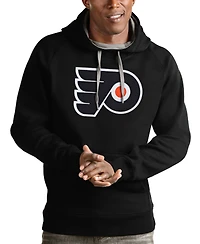 Antigua Men's Black Philadelphia Flyers Logo Victory Pullover Hoodie