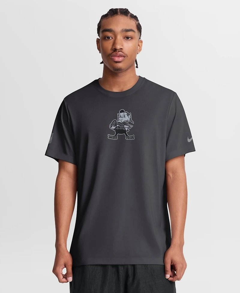Nike Men's Anthracite Cleveland Browns Sideline Lead The Charge Legend Dri-fit T-Shirt