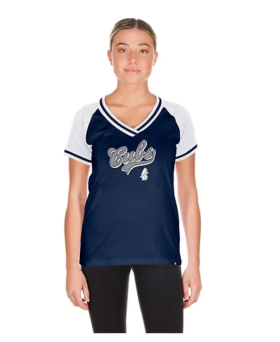 New Era Women's Navy Chicago Cubs Gameday V-Neck T-Shirt