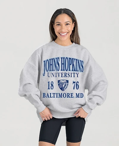 Gameday Couture Women's Ash Johns Hopkins Blue Jays Premium Fleece Pullover Sweatshirt