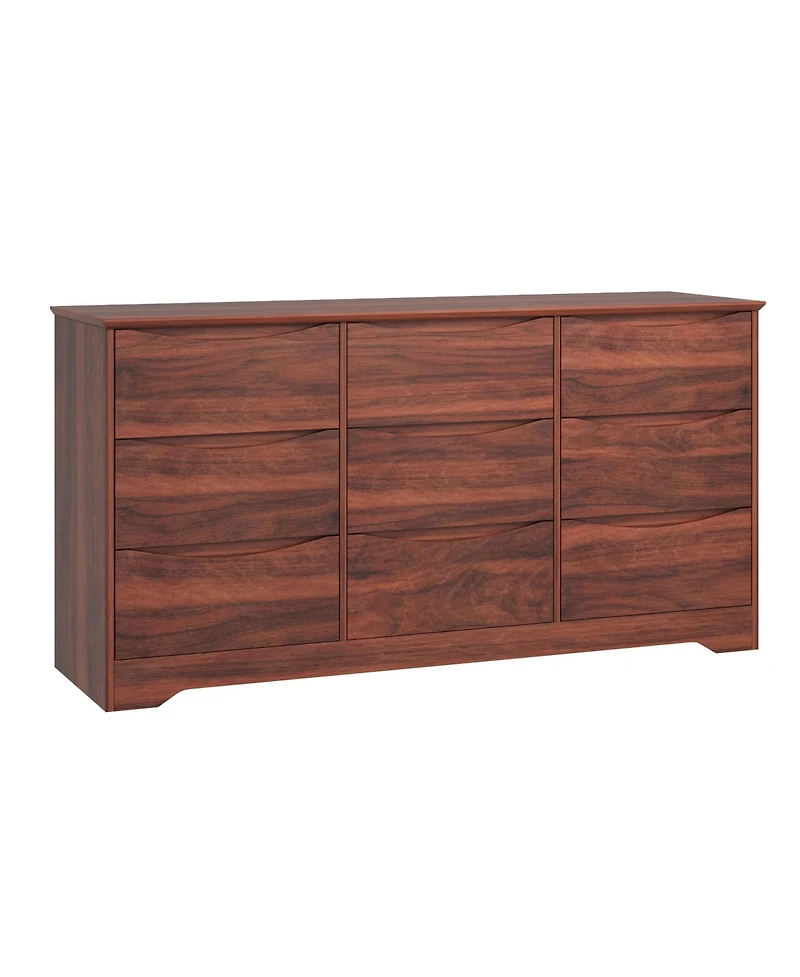 homfan 9-Drawer Wooden Dresser, Tall Modern Chest with Deep Storage, Wide Top Long Dresser for Bedroom, Living Room, Hallway, Kids Room