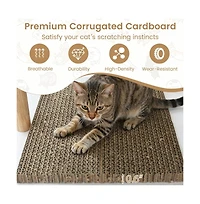 Ruie Tall Wood Cat Tower with 2-Door Condo and Corrugated Scratching Cardboard