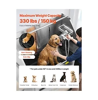 Ruie Electric Lift Dog Grooming Tub 50 inch Stainless Steel with Drain Board Right Door