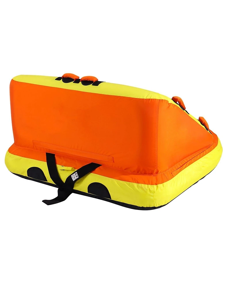 Hikeen Towable Tube for Boating Riders Inflatable Towable Tubes with Deck Seats and Backrest Water Sport Tube for Boat to Pull Full Nylon Cover