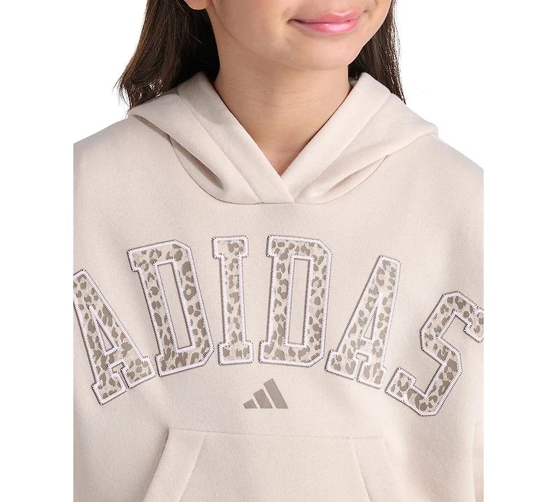 adidas Big Girls' 7-16 Long-Sleeve Graphic Fleece Hooded Pullover Sweatshirt