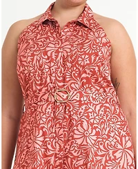 Estelle Women's Bellavie Floral Button-Front Belted Mini Dress