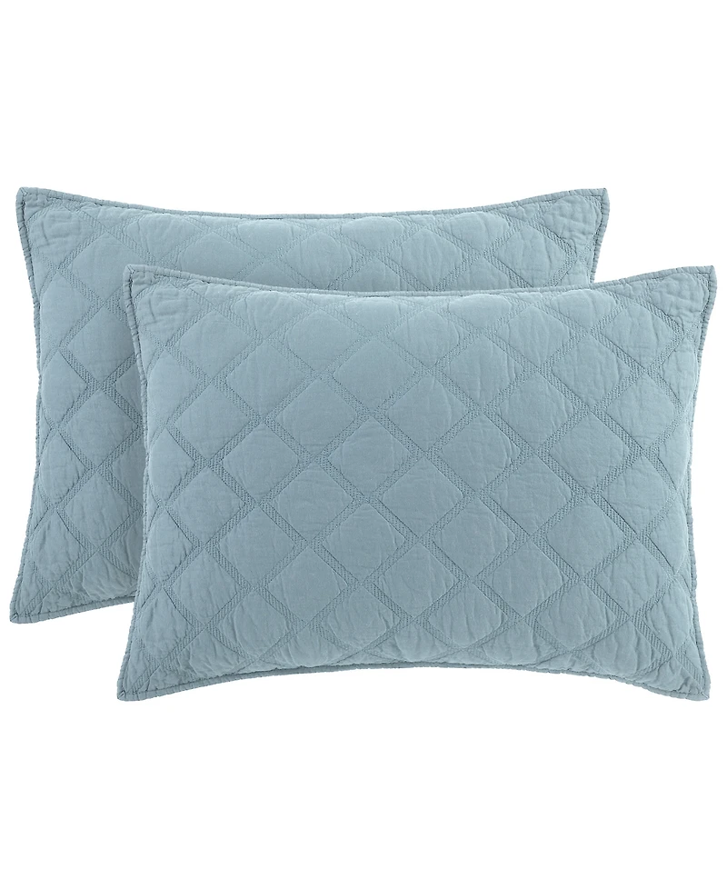 Anne Klein Diamond Cotton 3-Piece Quilt Set, Full/Queen
