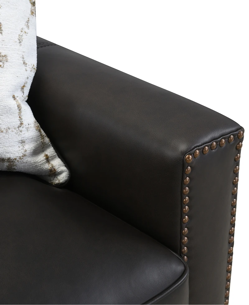 Gaspare 90" Leather 3-Seat Sofa, Macy's Exclusive